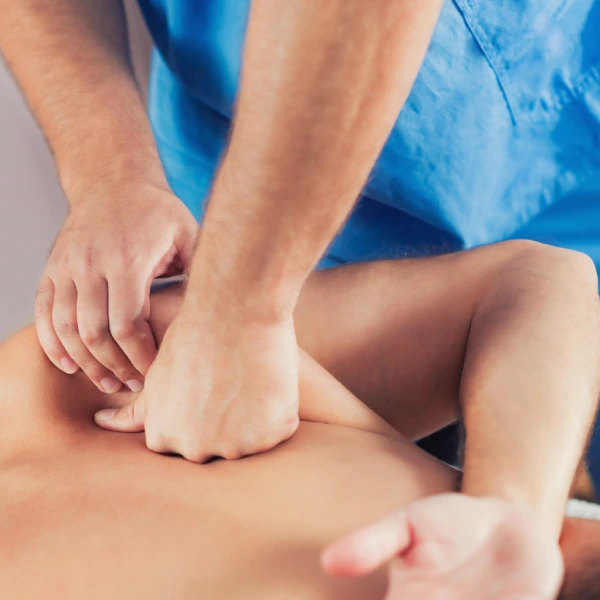 close up of back massage